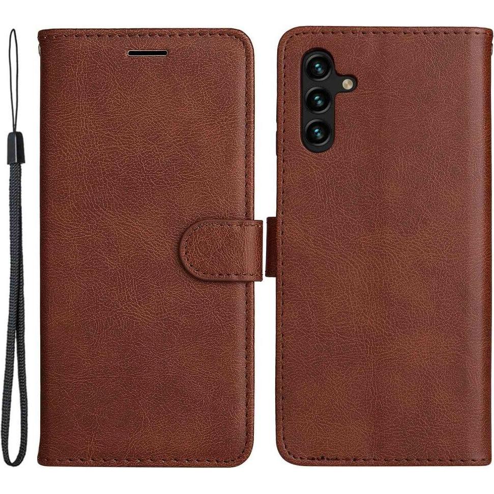 Cover-Discount Galaxy A14 - Leder Etui Hülle braun (Samsung Galaxy A14), Smartphone Hülle, Braun