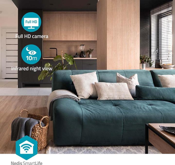 Produktbild Nedis SmartLife Aussenkamera | Wi-Fi | Full HD 1080p | Pan tilt | IP65 | Max. Batterie-Lebensdauer: 5 (1920 x 1080 Pixels)