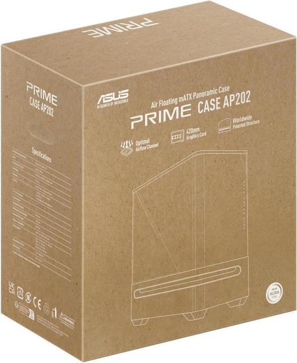 Immagine prodotto ASUS Prime Ap202 Tg Argb Bianco (mATX, Mini-ITX)