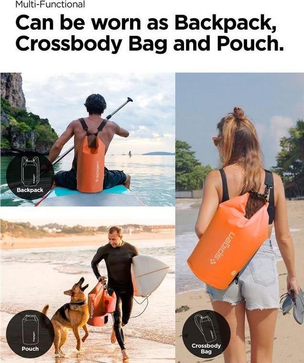 Image du produit Spigen Aqua Shield A630 Sac étanche 20 l + poche 2 l - Orange (20 l)