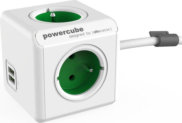 Actual product image Allocacoc 2402GN/FREUPC Indoor 1.5m Green (4x, CEE 7/5, 1.50 m)