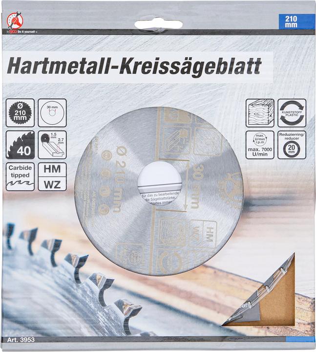 Produktbild BGS Hartmetall-Kreissägeblatt Ø 210 x 30 x 2,6 mm 40 Zähne