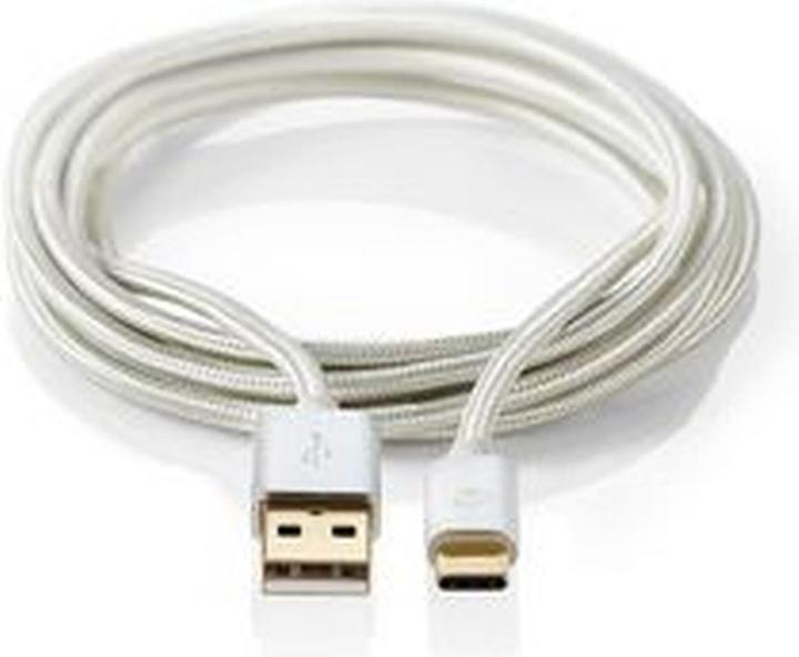 Image du produit Nedis Câble USB - USB 2.0 - A mâle - Type-C ™ - 480 Mbps - 10 W - plaqué or - 2 m - rond - Geflo (2 m, USB 2.0, 15 W)