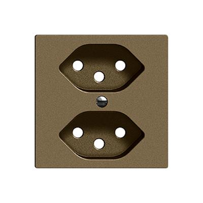 Produktbild Feller Abdeckset Steckdose 2xT13 coffee