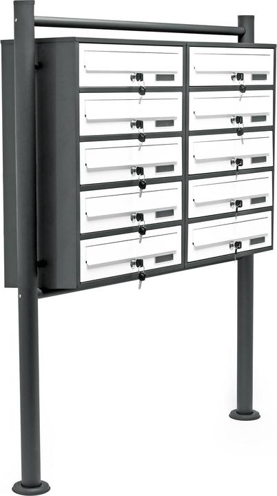 Wiltec 10 letterbox system anthracite/white 898x270x1500 mm free-standing letterbox
