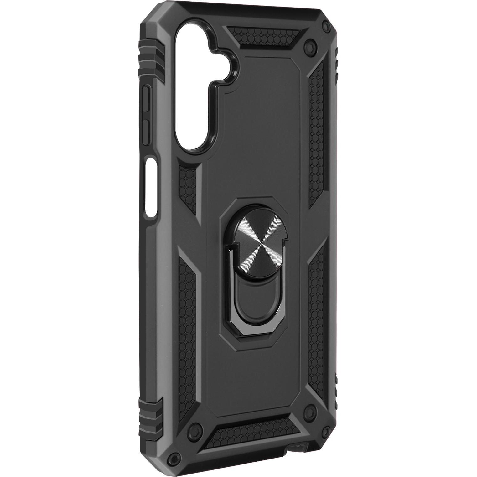 Avizar Stossfeste Handyhülle mit Ring Series (Samsung Galaxy A15), Smartphone Hülle, Schwarz