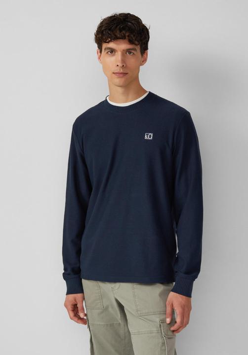 Produktbild s.Oliver Sweatshirt Leichtes Sweatshirt mit Rippstruktur und Logo (S)