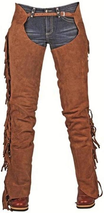 HKM Uniseks met franjes Stoere Chaps Zwart XL