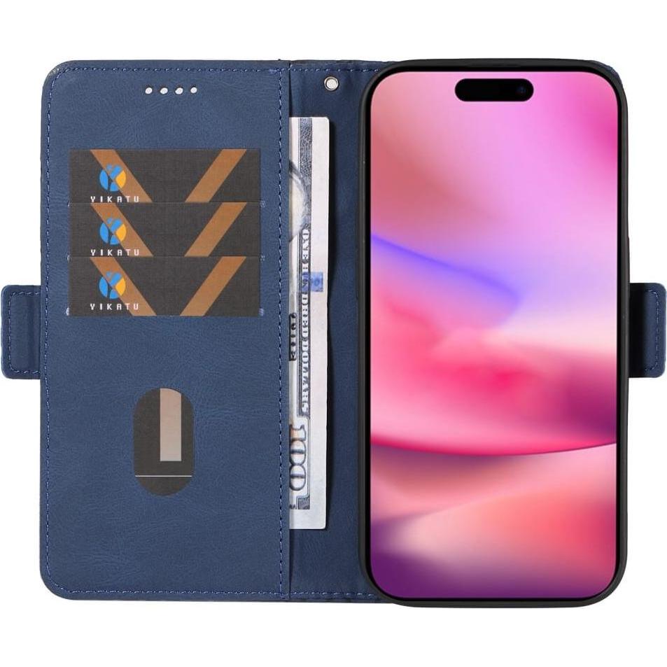 Thumbnail - Cover-Discount iPhone 16 - Etui Hülle Rhombus (Apple iPhone 16), Smartphone Hülle, Blau