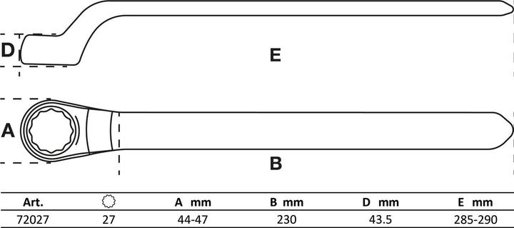 Actual product image BGS VDE Single End Ring Spanner deep offset end 27 mm (27 mm)
