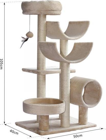 Actual product image PawHut Climbing tree (105 cm, Beige)
