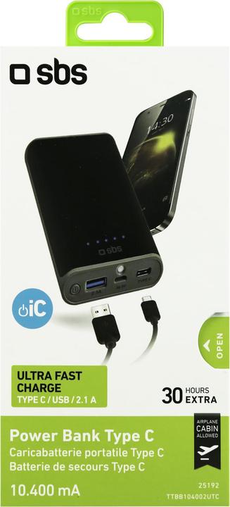 Actual product image SBS Power Bank 10.400 mAh Type C