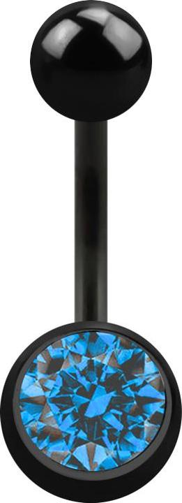 Immagine prodotto Star Piercing Banana nera con sfera e cristallo azzurro (senza ottone, Acciaio chirurgico 316L)