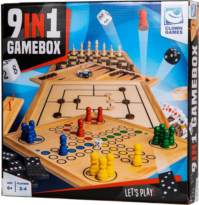 Produktbild Clown games 9-In-1 Game Wood (Italienisch, Französisch, Englisch, Spanisch, Deutsch, Niederländisch)