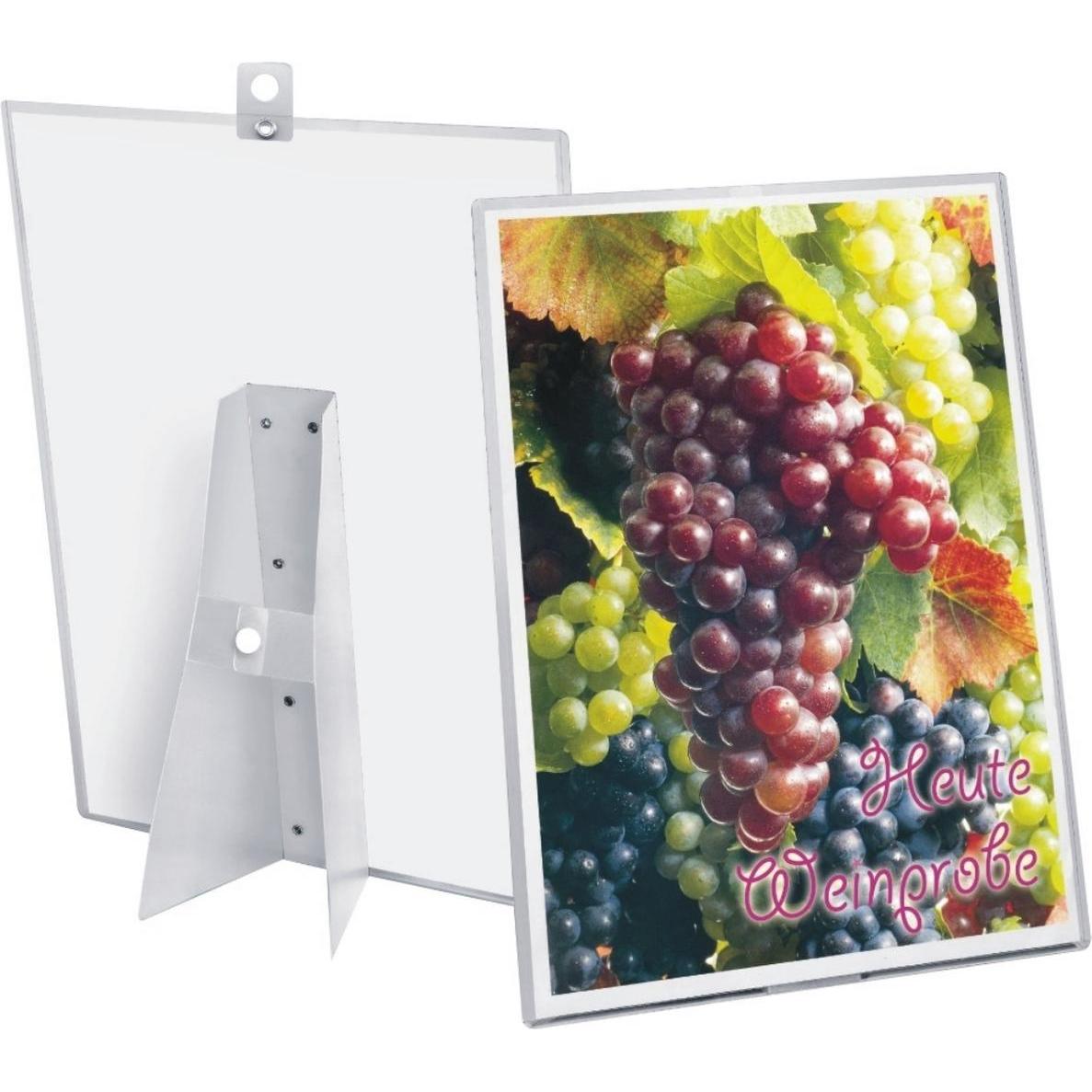 Veloflex, Prospektständer, Tischaufsteller 22 x 30 cm (B x H) DIN A4 einseitig verwendbar Beschriftungsschild auswechsel...