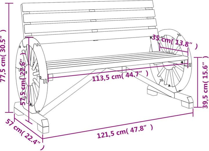 Produktbild vidaXL Gartenbank 2-Sitzer