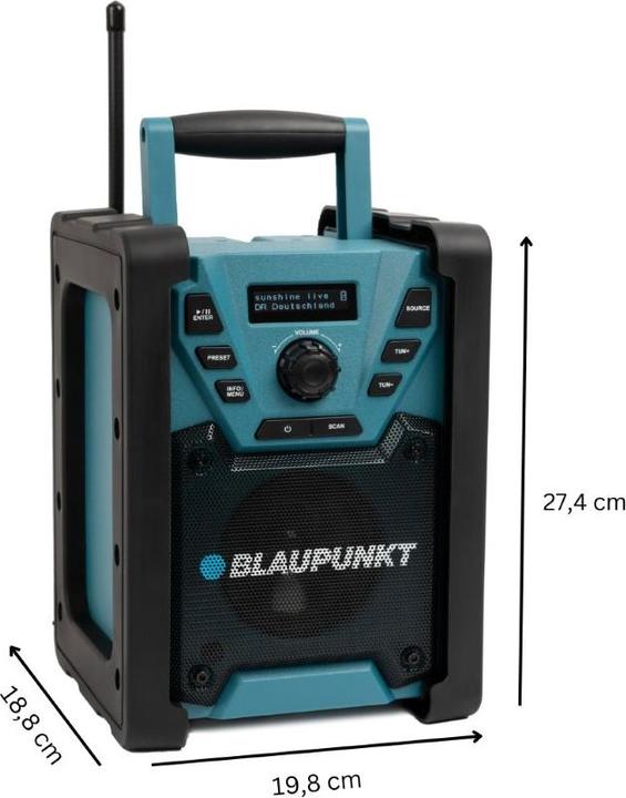 Produktbild Blaupunkt Baustellenradio mit DAB+ und Bluetooth | BSR 200 (DAB+, FM, Bluetooth)