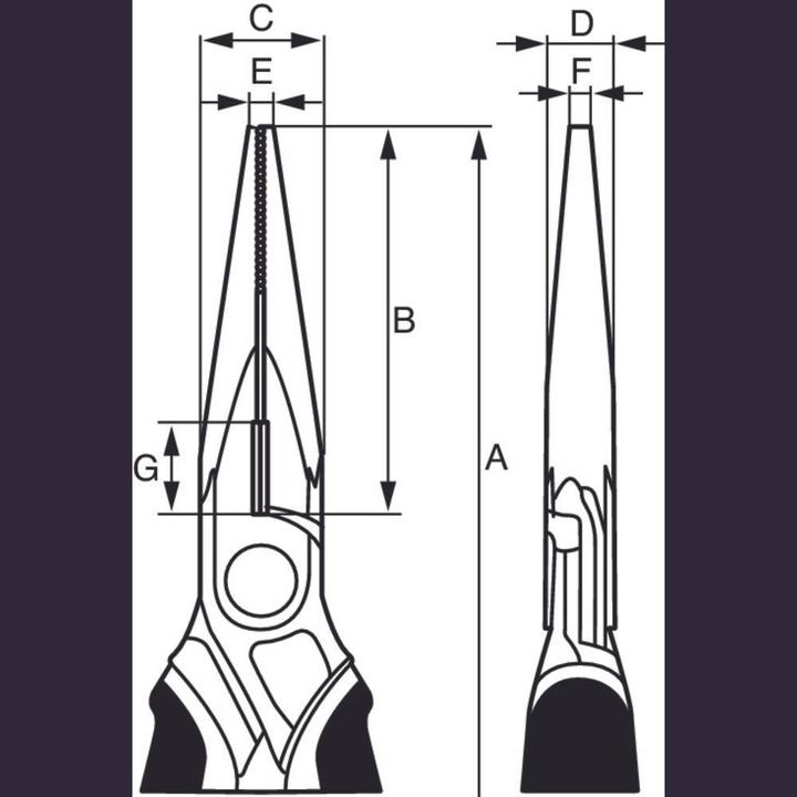 Produktbild Bahco ERGO Flachrundzange mit Öffnungsfeder, Zwei-Komponenten-Griffen, lange Backen, verchromt(160 mm) I (160 mm)