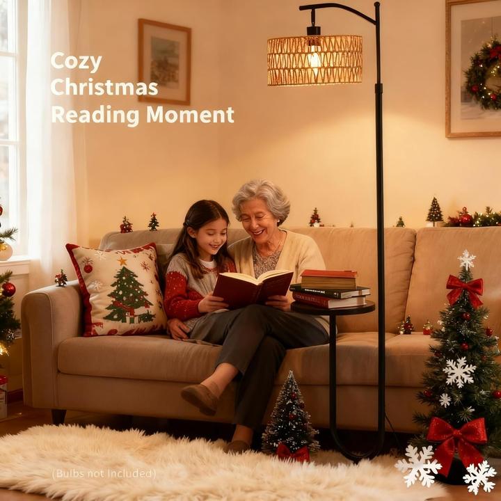 Produktbild Lampada da Terra con Tavolino Laterale e Porte USB (E27)