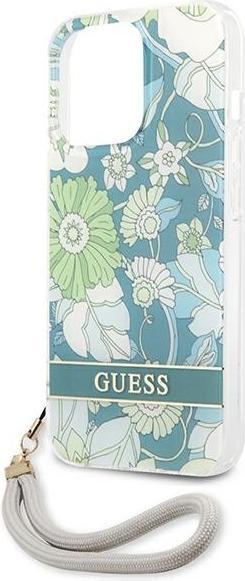 Produktbild Guess GUHCP13XHFLSN iPhone 13 Pro Max 6,7" zielony/green hardcase Flower Strap (Apple iPhone 13 Pro Max)