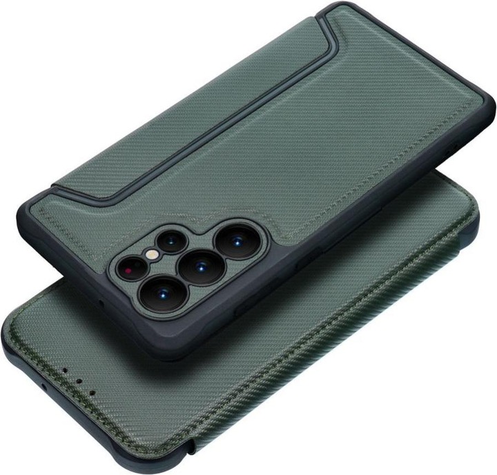 Produktbild OEM Buchtasche RAZOR Book für SAMSUNG S22 Ultra dunkelgrün (Samsung Galaxy S22 Ultra)