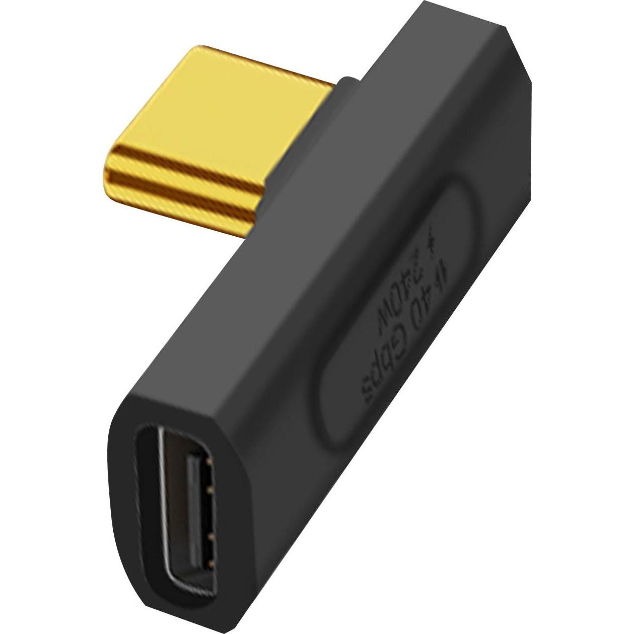 Avizar USB-C Adapter mittig abgewinkelt (USB Typ C, USB Typ C), Mobilgerät Adapter, Schwarz