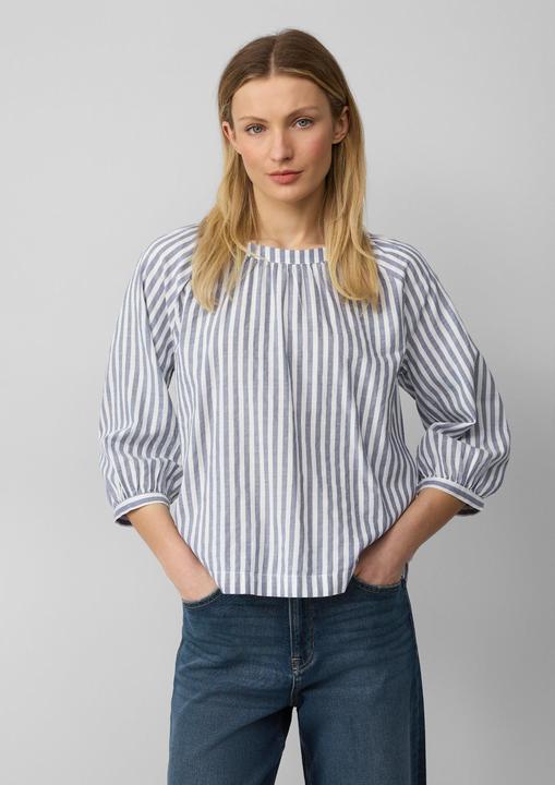 Produktbild S.Oliver Bluse Streifenbluse mit Raffung und Schleife (36)