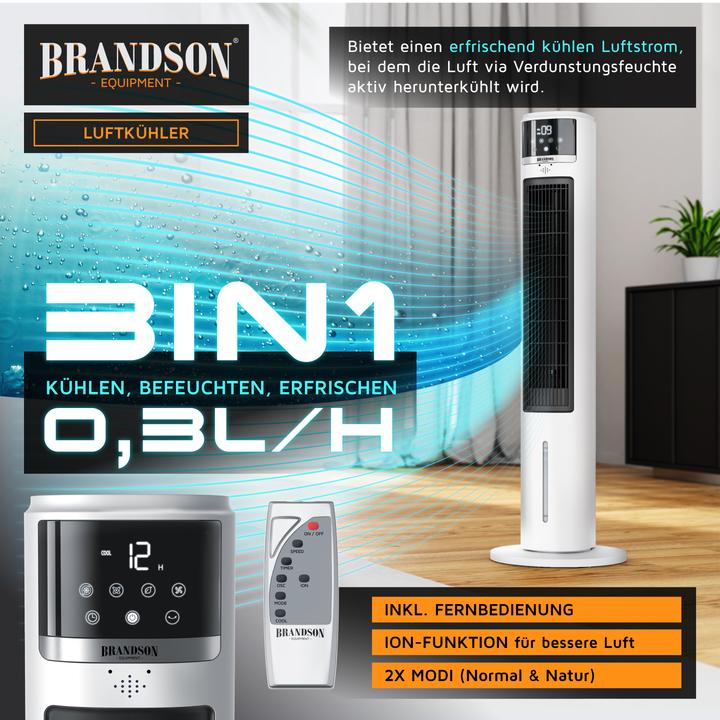 Produktbild Brandson Luftkühler, 3,2L Wassertank, Ion-Funktion, Fernbedienung, Turmventilatorr, Klimaanlage