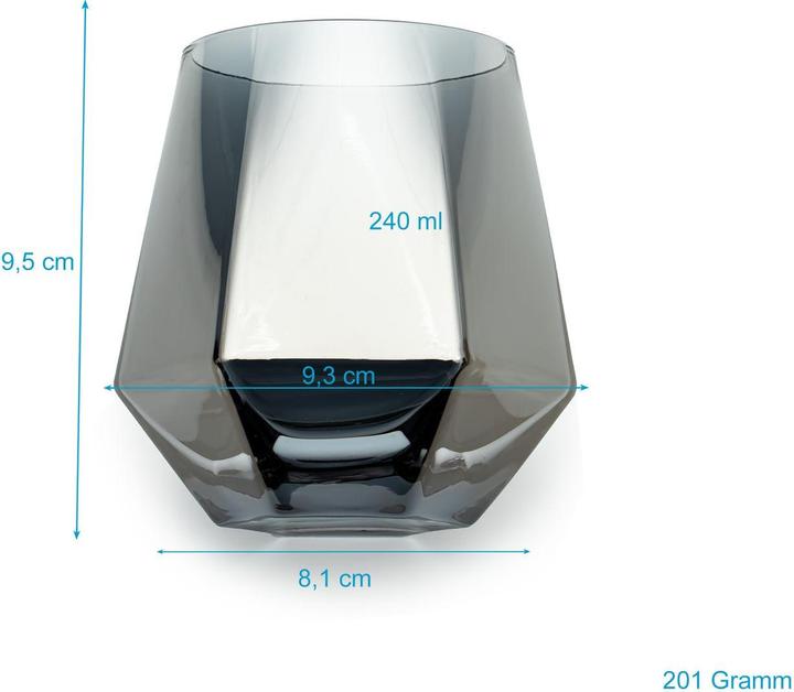 Produktbild Intirilife Wasserglas im Hexagon Design (2x)