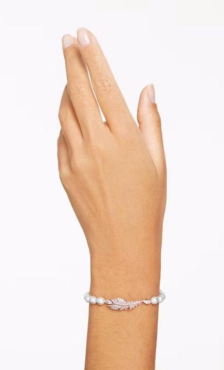 Actual product image Swarovski Nice Bracelet Feather White Rose Gold (16.50 cm, Swarovski Metal)