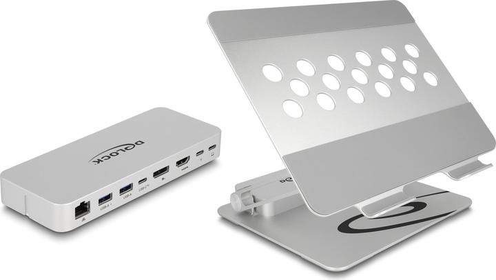 Delock Tablet und Notebook Ständer mit integrierter Dockingstation (USB-C, 8 Ports)