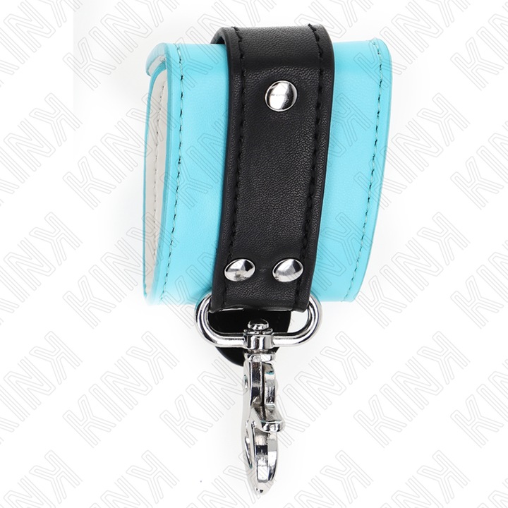 Actual product image Pipedream KINK - PREMIUM LOCKABLE WRIST CUFFS BLACK/BLUE ADJUSTABLE 21-28 CM X 5,5 CM
