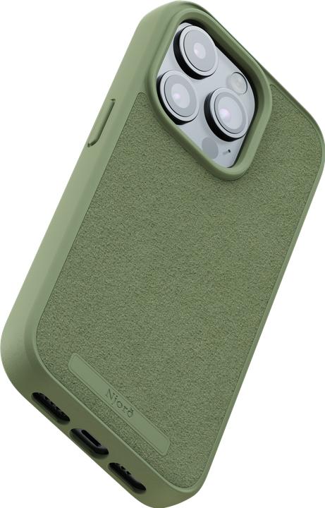 Produktbild Njord Suede MagSafe Case for iPhone 15 Pro, Olive (Apple iPhone 15 Pro)