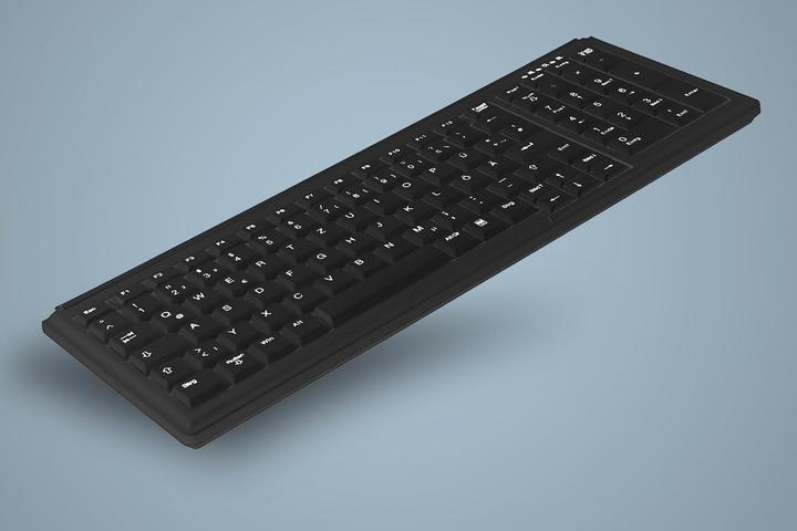 Actual product image Active Key Industry 4.0 Compact Notebook Style Keyboard with NumPad PS2 Black (DE, Cable)