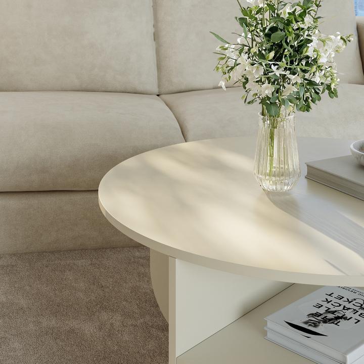 Image du produit En.Casa Couchtisch Reykhon Ø80x41 cm Sandfarben (80 x 41 cm)