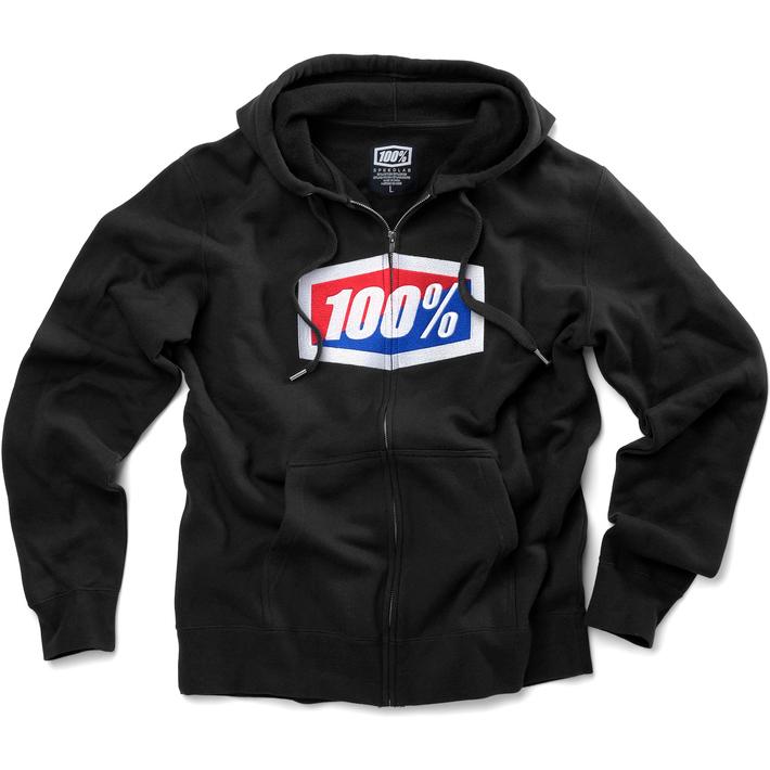 100%, Herren, Pullover, Hoody Official Zip, Schwarz, (XXL)