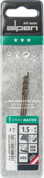Actual product image Alpen Twist drill (1.5 millimetre)