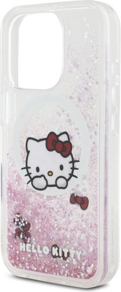 Actual product image Hello Kitty HKHMP16LLSWKH iPhone 16 Pro 6.3" biały/white hardcase Liquid Glitter Sweet Kitty Bows (Apple iPhone 16 Pro)