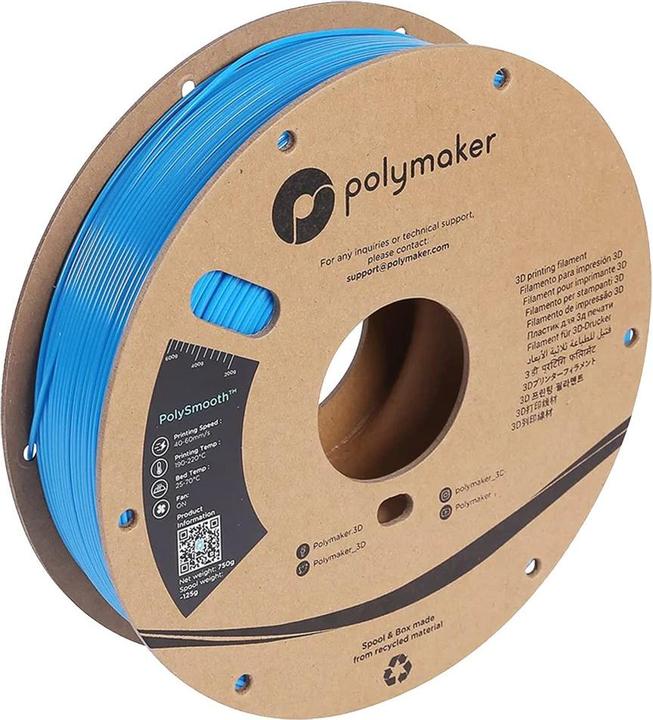 Actual product image Polymaker PJ01005 PolySmooth Filament PVB polishable 1.75mm 750g Electric Blue 1pc. (PVB, 1.75 mm, 750 g)
