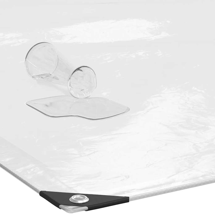 Actual product image VidaXL Transparent tarpaulin with eyelets 4x5 m polyethylene transparent tarpaulin (400 x 500 cm)