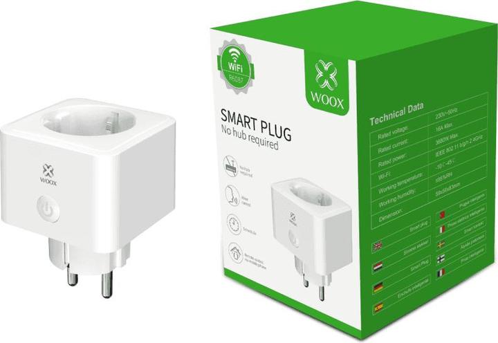 Actual product image Woox R6087 SMART POWER PLUG EU white 16A IP20 100-230V AC