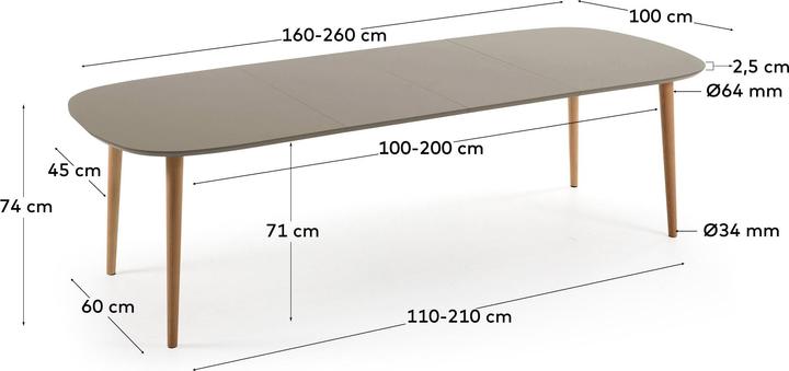 Produktbild Kave Home Oqui (100 x 160 x 74 cm)