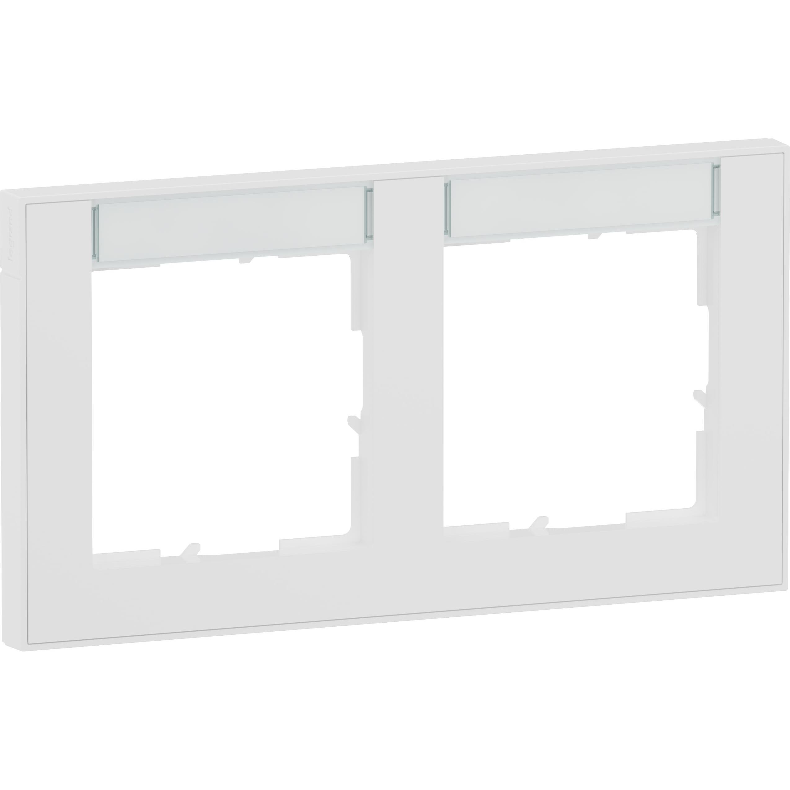 Legrand, Zubehör Schalterprogramm, Seano+ 2-fach Rahmen horizontal mit Beschriftungsfeld