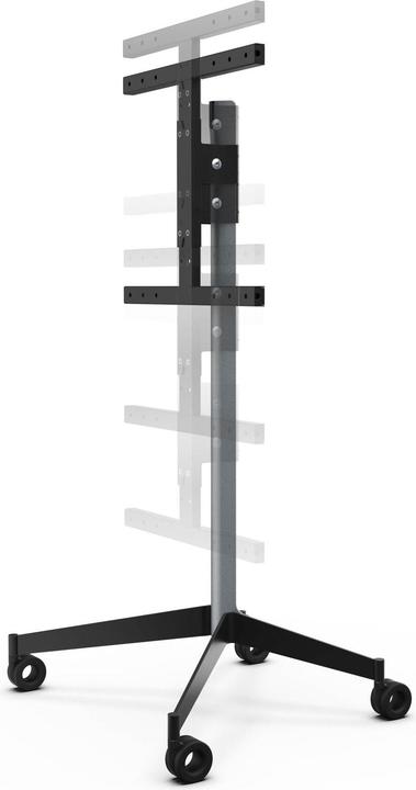 Actual product image Erard KANA 1200L mobile TV stand 30-55 inch, silver / black (30 kg, 30" - 55")