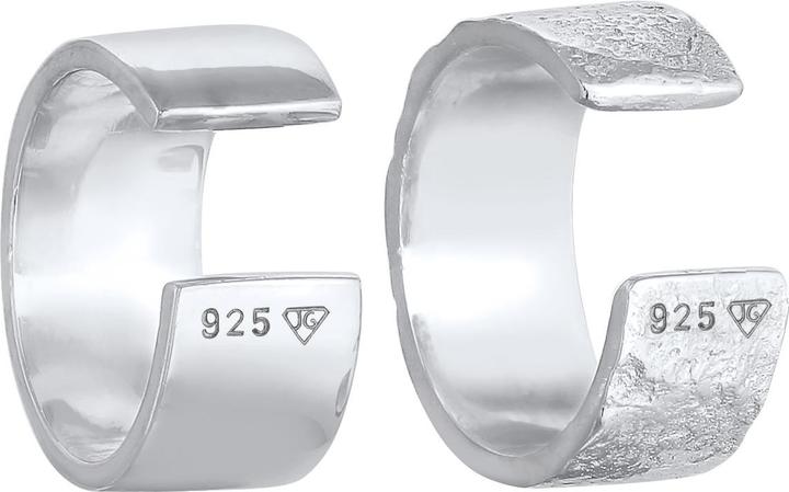 Immagine prodotto Elli Ohrringe Earcuff Breit Basic Gehämmert 2er Set 925 Silber (925 Argento)