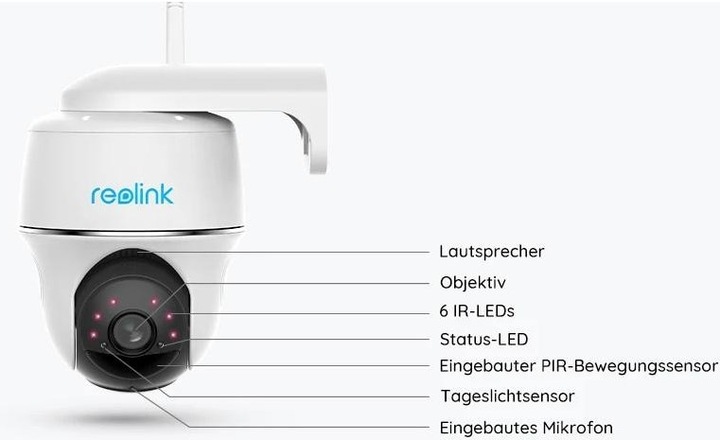 Actual product image Reolink Argus PT 2K 4MP incl. solar panel and 64GB (2560 x 1440 Pixels)