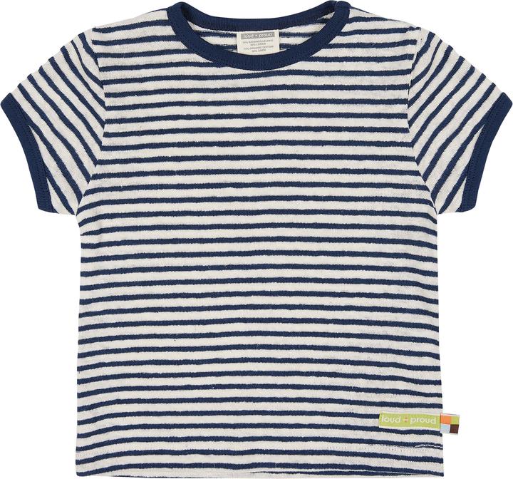 Image du produit loud + proud T-shirt rayé en lin outremer (74, 80)