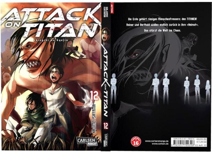 Produktbild Attack on Titan, Band 12 (Deutsch, Hajime Isayama, 2016)
