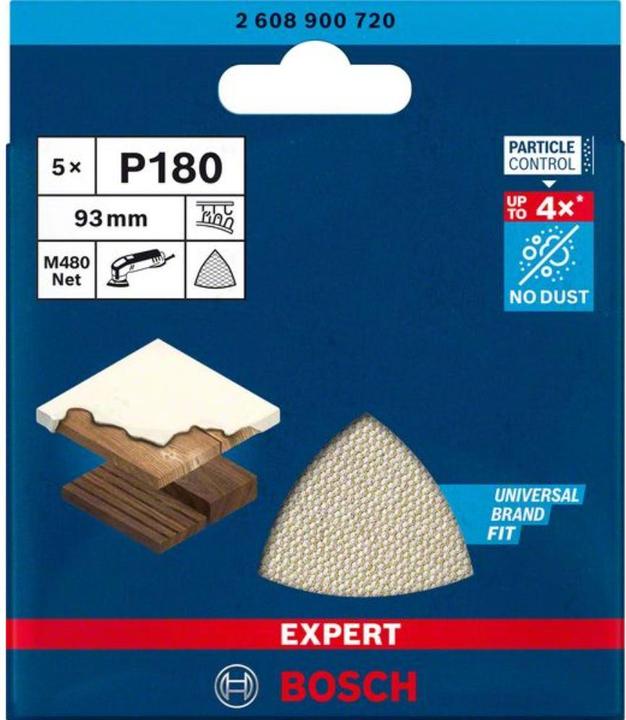 Actual product image Bosch Professional Zubehör Expert M480 Sanding Net for Delta Sander, 93 mm,G 180, 5-pcs. (180)