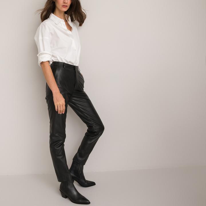 Actual product image La Redoute Collections Leather trousers (34)